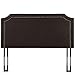 Zinus Upholstered Nailhead Detailed Headboard, Full/Queen, Dark Brown