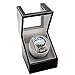 Jolitac Automatic Single Watch Winder for Men in Black Leather, w/Adjustable Watch Pillows, Fit Lady and Man Automatic Watches