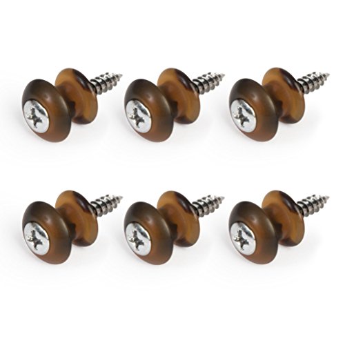 Waverly Guitar Strap Button, Dark Tortoise Button, Chrome Screw - 6 Pack