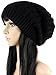 Ls Lady Thick Slouchy Knit Oversized Beanie Cap Hat Winter Warmming Cap Black