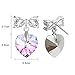 Purple Pink Earring 925 Sterling Silver Butterfly Earrings for Women - Crystals Jewelry Gifts for Mother Daughter