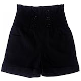 HDE Women's Vintage High Waisted Sailor Shorts Front Button Pin Up Stretch Waist