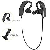 Bluetooth Headphones, Matone® V4.1 Wireless Bluetooth Headset Dual-Ear [Retractable Earbuds ] [Sport TPU Earhook] [Super Standby Headphones], Noise Cancelling Earbuds Earphones with Microphone（Black）