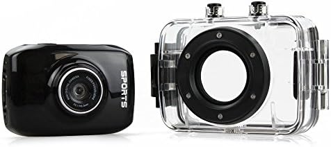 Sports Action Camera Waterproof 2.0 Inch Diving Camera 720P 30FPS (Cute Black)