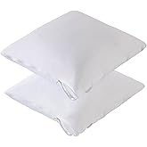Waterproof Feather Proof Pillow Protectors with Zipper 18x18 Pack of 2 Soft Bamboo Viscose Jersey Zippered Square Pillow Covers for Throw Pillow