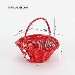 YAHUAN Woven Wicker Basket with Folding