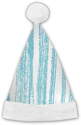 Blue And White Stripes Plush Santa Hat Traditional Red And White Plush Christmas Santa Hat For Chirstmas Party Adult And Kid Size S