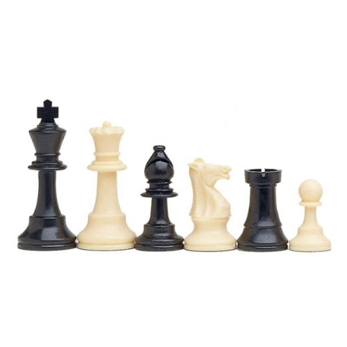 Best Value Tournament Chess Set - Filled Chess Pieces and Black Roll-Up Vinyl Chess Board