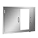 CO-Z Outdoor Kitchen Doors, 304 Brushed Stainless Steel Double BBQ Access Doors for Outdoor Kitchen, Commercial BBQ Island, Grilling Station, Outside Cabinet, Barbeque Grill, Built-in (30.5