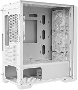 CiT Vento Micro-ATX Gaming PC Case Mesh Tempered Glass 4 ARGB Fans White view 11