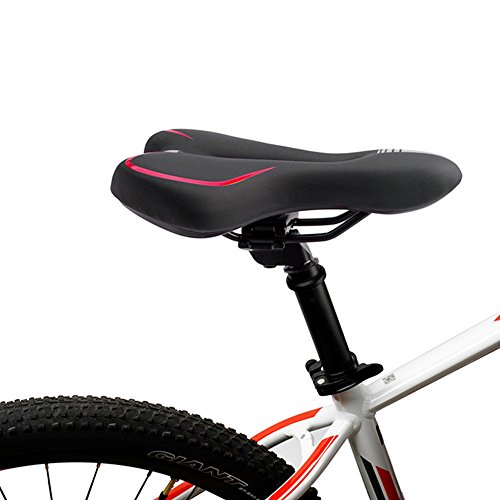 WarmCare Gel Bike Saddle Mountain Bike Seat Breathable Comfortable Professional Bicycle Seat Pad with Central Relief Zone and Ergonomics Design Fit for Road Outdoor Indoor