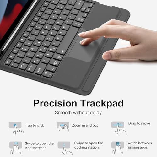 iXTRA Detachable Keyboard Case with Trackpad for Galaxy Tab S9 / S9 FE / S10 FE / S10 Lite 10.9"/11", Magnetic Galaxy Tab S9 Keyboard Case with Backlight, Adjustable Stand, Pencil Holder