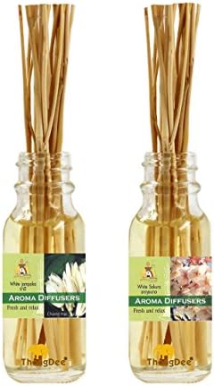 ThongDee White Champaca and Sakura Reed Diffuser Oils Aromatherapy Set 30ml.