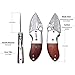 KUBEY KU66 Pocket Knife Wood Handle Drop Point Blade Ball Bearing Folding Hunting Camping Hiking Office Knife with Liner Lock, Small Size (KU66-1B)