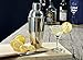 Cocktail Shaker Bar Tools Set – Premium Bartender Accessories Kit – 24 oz Stainless Steel Built-in Strainer, Measuring Jigger, Mixing Spoon, Bonus Ice Tongs, Drink Recipes Booklet & eBook – Gift