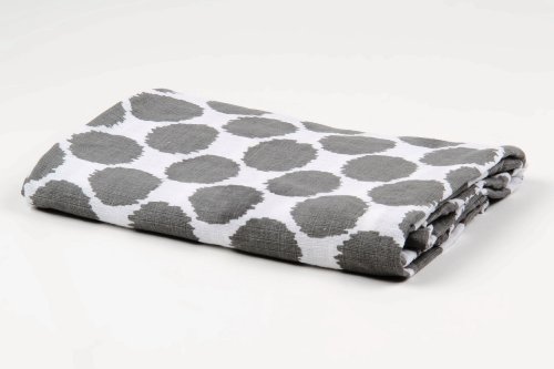 Bacati Ikat Grey Dots One Swaddling Muslin Blanket Single