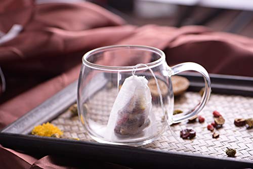 WarmCrystal, Tea and Coffee Filter Bags, Disposable Tea Infuser with Drawstring for Loose Leaf Tea, Safe & Natural Material 100 pack (2.76 3.54)