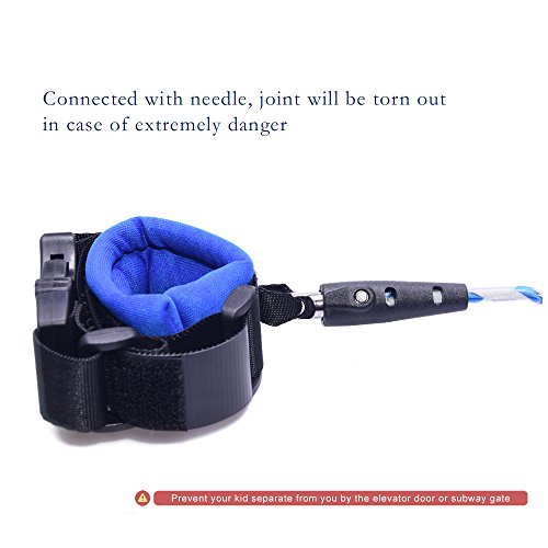 Reflective Anti Lost Wrist Link with Child Lock, Siyoo Toddler Child Harness Leash for Outdoor Activities, Shopping, Pack of 2 (4.92ft Green & 8.2ft Blue) - Thumbnail 3