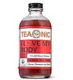 Teaonic I Love My Body, Healthy Weight, Balance and Boost Metabolism, Organic, Natural, Caffeine-Free, Handcrafted Brewed Herbal Unsweetened Tea, Cacao, Cinnamon and Vanilla, 8oz (Pack of 12)