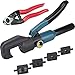 Lulultn Custom Hydraulic Hand Crimper Tool for 1/8 Stainless Steel Deck Cable Railing Hardware Kit, with Cable Cutter