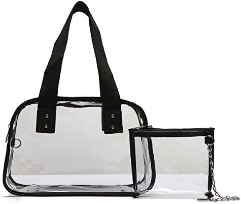 Clear 2 Piece Top Handle Bag with Mini Cross Body Purse