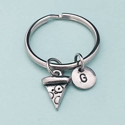 Pizza keychain, pizza charm, food keychain, personalized