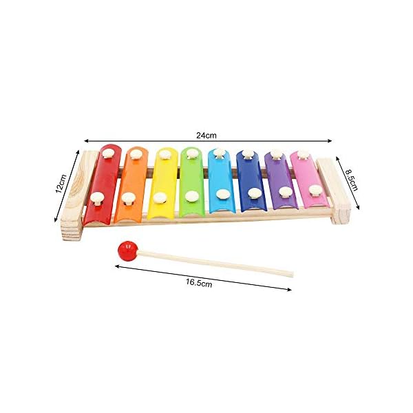 Soota Musical Instruments Toy Xylophone for babies, Holiday/Birthday Gift, Wooden Musical Instrument with Bright Multi-Colored Bars and Child-Safe Mallets