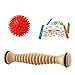 Body Back Company's Foot Therapy Combo: Wooden Foot Roller and Red Porcupine Massage Ball Bundle