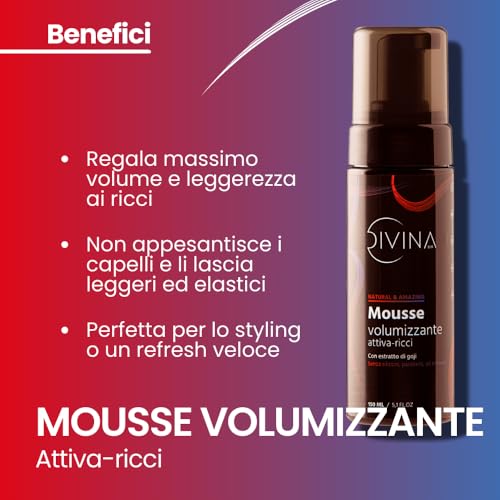 DIVINA BLK Natural&Amazing Definition & Refresh Kit for Wavy Curly Super Curly Afro Hair by DIVINA BLK - 4 Products Included, Full Treatment