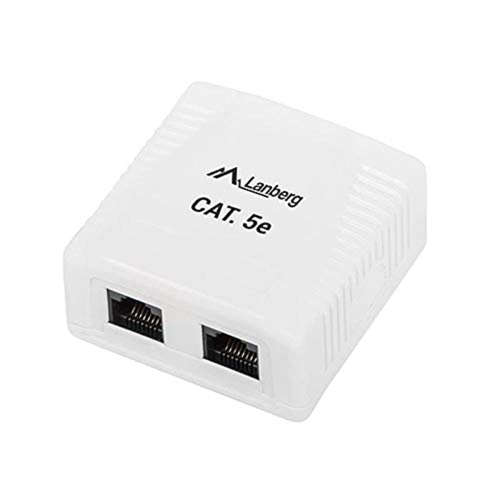 Lanberg OU5-0002-W Wall Rose - 2 x RJ45 CAT.5E - IDC/LSA Connectors - Enables 26-22 AWG Cables - White