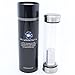 SilverOnyx Tea Infuser Bottle - Insulated Glass Tumbler Double-walled w/Stainless Steel Strainer Mesh Filter for Loose Leaf or Ice Tea, Brew Coffee, Juice, Portable & Leak Proof - 14oz Infuser