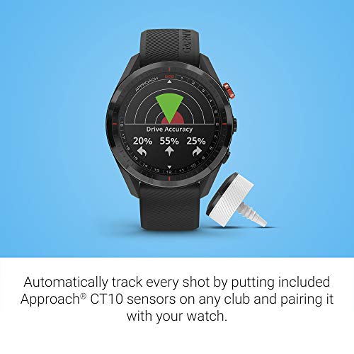 Garmin Approach S62 Bundle, Premium Golf GPS Watch with 3 CT10 Club