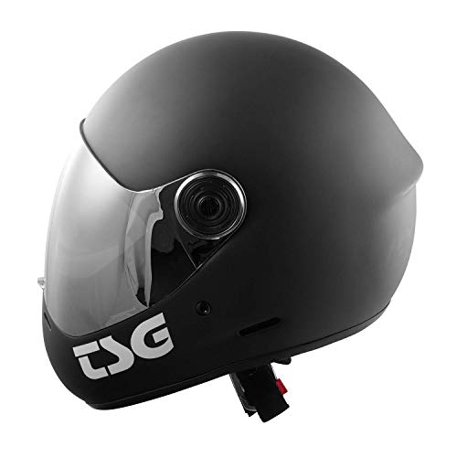 TSG - Pass Solid Color (+ Bonus Visor) - Helmet for Skateboard (Matt Black, L)