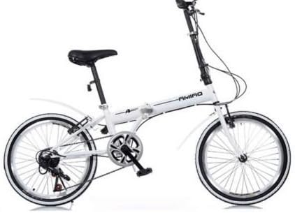 MCBOSON White Red Black Foldable Bike 20" 6 Speed Derailleur Carbon Steel Compact Bike City Sports (White)
