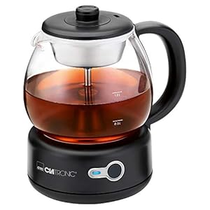 Clatronic TK 3715 elektrische theekoker, theekoker met permanente roestvrijstalen theefilter (verwijderbaar), draadloze…