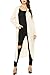 Meaneor Women's Long Sleeve Waterfall Hoodies Open Front Maxi Cardigan Sweater Off White XXL
