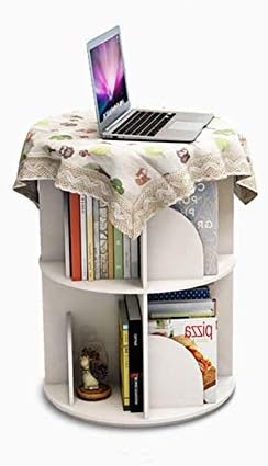 Removable Bookcases Creative Rotating Bookshelf 360° Bookcase Modern Minimalist Book Racks Children's Fairy Tale Book Storage Rack Simple Floor Magazine Shelf (2 Storey)