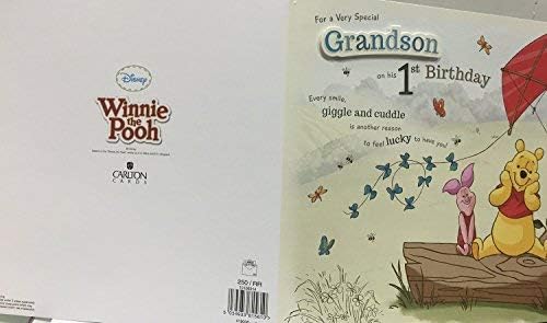 Grandson 1st Birthday-Winnie the Pooh, (Disney) Birthday Card, 21 x 21 cm - Image 5