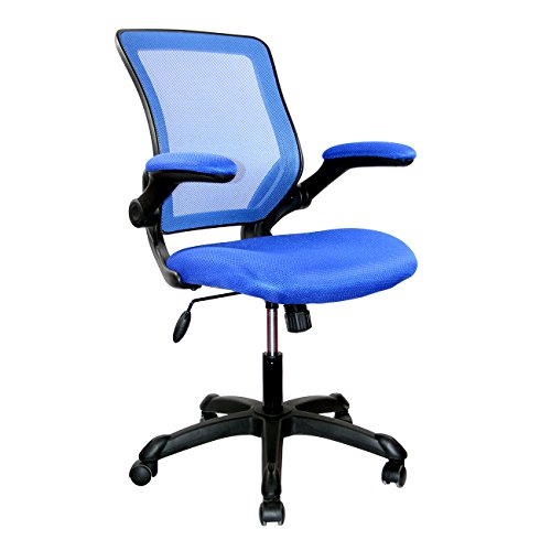 Mesh Task Office Chair with Flip Up Arms. Color: Blue