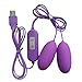 Egg Vibrant, TONSEE USB Double Jumping Eggs 20 Frequency Bullet Love Eggs Vibrator Mini Wired (Purple)