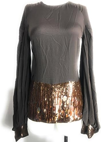 Dries Van Noten Cortez sequin-embellished silk top (Brown)