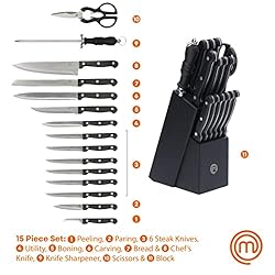 MasterChef Knife Block Set of Kitchen Knives, Large