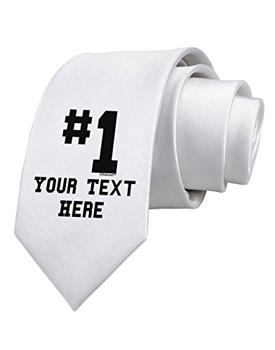 TooLoud Personalized Number 1 Printed White Neck Tie