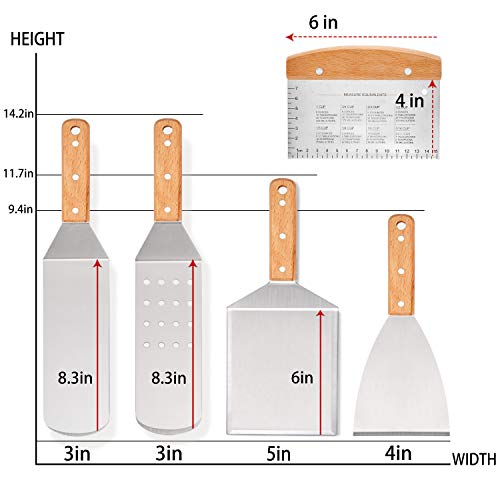 Leonyo 10 PCS Griddle Accessories Set, Stainless Steel Grill Metal