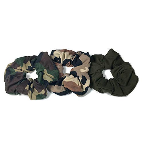 Amazon Com Camouflage Hair Scrunchies Set Of 3 Camo Scrunchies