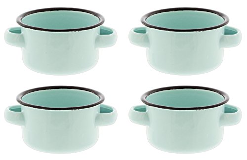 Park Hill Set of 4 Light Blue Enamel Ramekin/SoufflÃ© Pots 3"