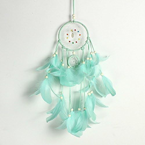 GELIS Led Dream Catcher Lights up,Native Lndian Dreamcatchers Wall Hanging Ornaments for Bedroom,with Feathers and 20Led Lighting,Caught Your Dream (lightgreen)