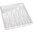 STERILITE Cutlery Tray, 11-3/4 in W, 1-7/8 in D, Plastic, White, 14-1/8" x 11-3/4" x 1-7/8"