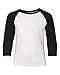 Next Level Youth CVC 3/4-Sleeve Raglan L BLACK/ WHITE