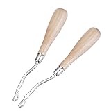 Outus 6.3 Inch Wooden Bent Latch Hook Tool, Set of 2